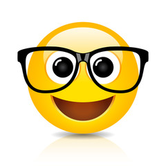 Happy nerd emoji