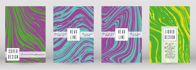 Modern Marble Cover Design for your Business with Abstract Lines. Futuristic Poster, Flyer, Layout with Liquid Pattern for Branding, Identity, Annual Report. Vector minimalistic brochure. Luxury.