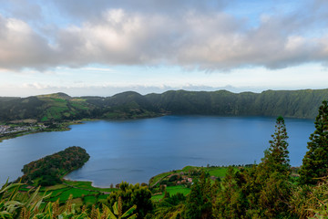 Fototapeta na wymiar Beautiful View over Sete Cidades Lake, Azores