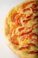 delicious vegetable pizza closeup