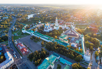 Panoramic aerial view on Russian Orthodox monastery