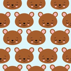 fun seamless pattern texture design sleeping bears for child themes vector image
