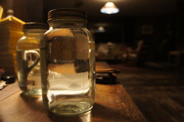 Water in Mason Jars