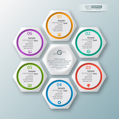 Abstract 3D Paper Infographics. Business template .Vector illustration
