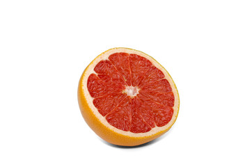 slice of grapefruit isolated on white background