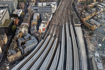 Aerial view of London bridge station - Southwark - London, UK