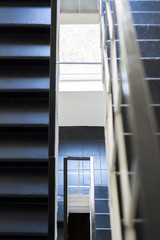 Several stairways in a multi-storey building close-up.