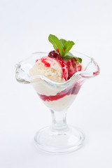 ice cream with berry jam