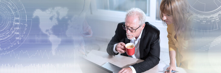 Business people working together. panoramic banner