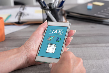 Tax concept on a smartphone