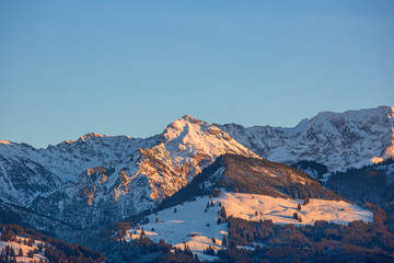 Berge - Allgäu - Winter - Rotspitz - Alpenglühen - Sonthofen