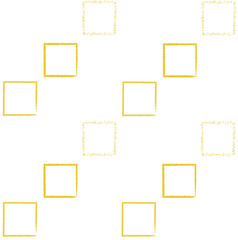 Seamless pattern with gold painted figures squares. Abstract geometric modern background. Vector