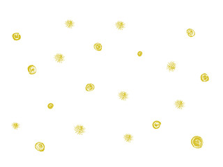 Seamless pattern is with big and small gold dots on white background. Use as a background for gift or wedding packaging