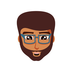 head of young man with eyeglasses