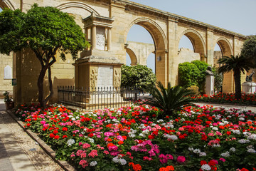 Flower garden in Valletta, Malta - 240665015