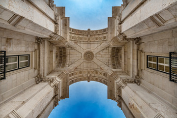 Obraz premium Detail of the Rua Augusta Arch (Arco da Rua Augusta) in the city of Lisbon, Portugal
