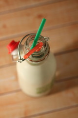 milk in glass jar