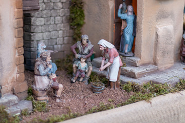 Nativity scene: people.