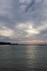 Dramatic clouds with the setting sun near Punta de Mita, Bucerias, Mexico