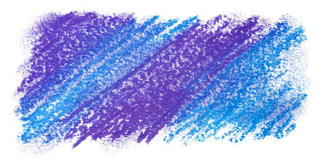 crayon scribble texture pastels, crayons pencils on paper. purple blue strokes. Abstract stain isolated on white background