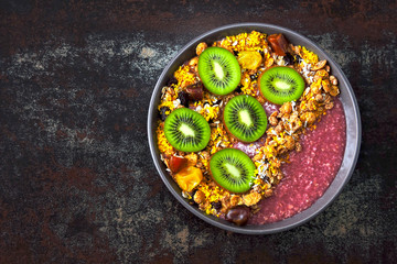 Colorful healthy acai bowl.