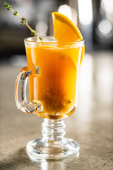 winter cocktail with thyme