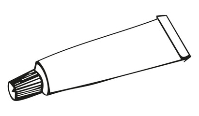 Tube. Outline. Sketch-Style Icon. Symbol. Sign. Stock Vector Illustration. Transparence. White Isolated.