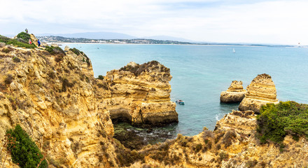 Fototapeta na wymiar Beautiful bay near Lagos town, Algarve region, Portugal