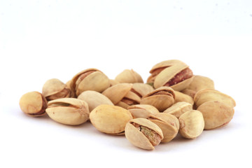pistachio nuts isolated on white background