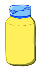 Pill bottle. Sketch-Style Icon. Symbol. Sign. Stock Vector Illustration. Transparence. White Isolated.