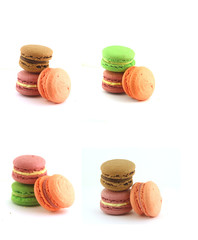colorful macaroons isolated on white background