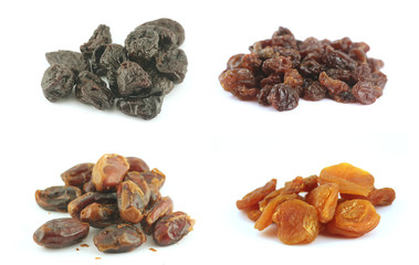 dried fruits isolated on white background