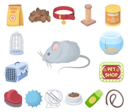 Pet shop cartoon icons in set collection for design.The goods for animals vector symbol stock web illustration.