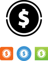 American Dollar Coin Icon - Illustration