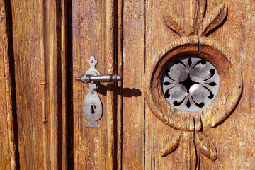 Wooden door on a small church