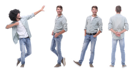 Fototapeta premium collage doctor and young man isolated on white