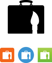 Artist Portfolio With Paintbrush Icon - Illustration