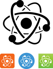 Atom With Electrons Icon - Illustration