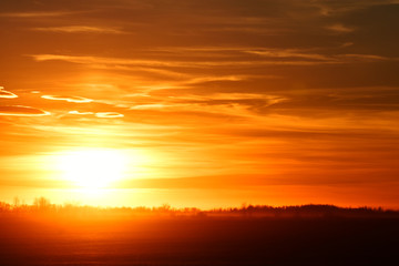 Fototapeta na wymiar Sunset Over Meadow