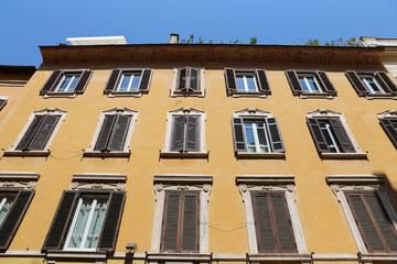 Facade of Building in Rome, Italy