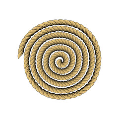 Roll of rope. Rope twisted circle