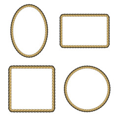 Set of square and round frames of ropes