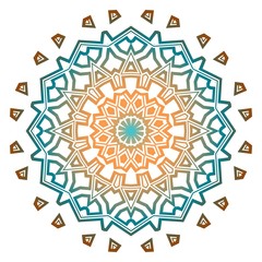 Ornamental arabic pattern with mandala. Vintage vector for print or web design. Invitation, wedding card, national design.