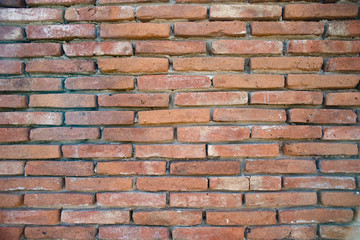 The outer side of the old brick wall