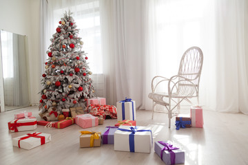 Christmas background Christmas tree new year gifts decor decoration holiday winter
