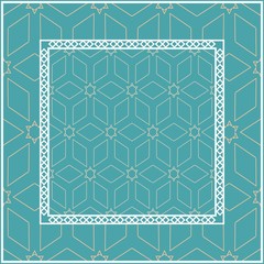 Obraz premium Design for square fashion print. For pocket, shawl, textile, bandanna. Geometric floral pattern. Vector illustration.