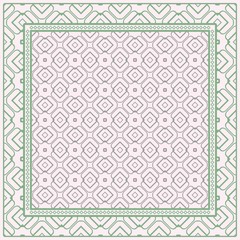 Bandanna Print With Geometric Pattern. Vector Illustration. For Fabric, Textile, Bandana, Scarg, Print.