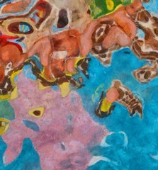 Abstract watercolor background. Hand drawn scratched grunge unusual texture. Custom design pattern. Digital painting oil artwork.