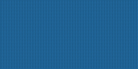 Knitted Pattern - Jumper Design With Copy Space - Blue Vector Illustration