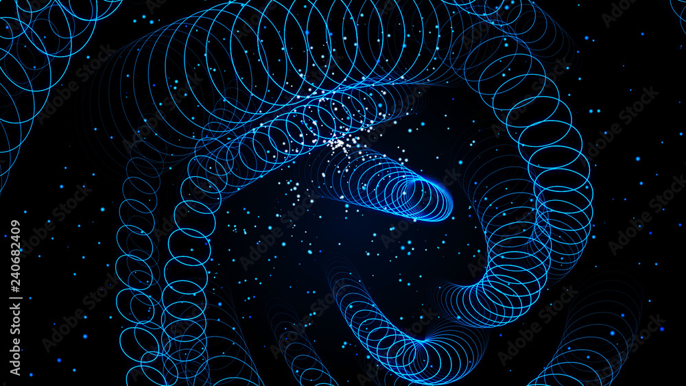 Poster abstract polygonal space. network connection structure. digital data visualization. big data digital